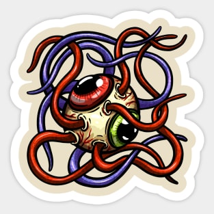 Eyeball Tentacles Weird ARt Rockabilly Tattoo Cartoon Style Eye Sticker